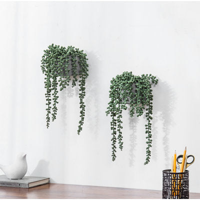 Cement Pot Plant Wall Décor Set (2-Piece)