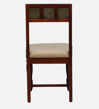 Sheesham Wood 6 Seater Dining Set In Scratch Resistant Honey Oak Finish With Brass Cladding