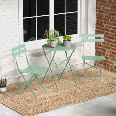 Shelah 3-Piece Steel Folding Bistro Set