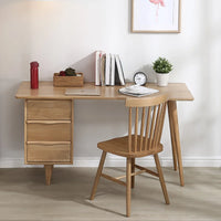Sleek Solid Wood Rectangular Desk,3-drawer