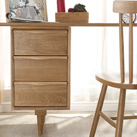 Sleek Solid Wood Rectangular Desk,3-drawer