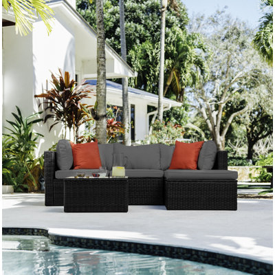 Stijn 4 - Person Outdoor Seating Group with Cushions (Set Of 5)
