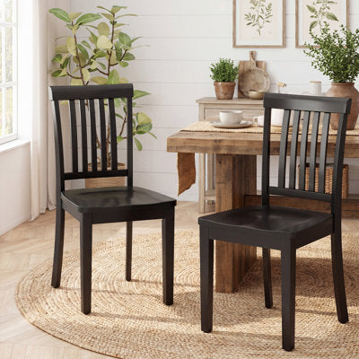 Tanvier Slatted Back Dining Chair Solid Wood Side Chair
