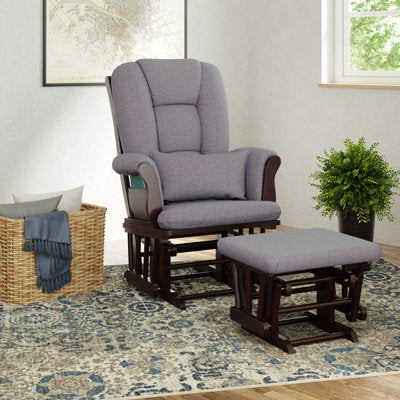 Rocking Chair Glider with Ottoman & Lumbar Cushion