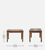 Sheesham Wood 6 Seater Dining Set In Honey Oak Finish With Cushioned Bench