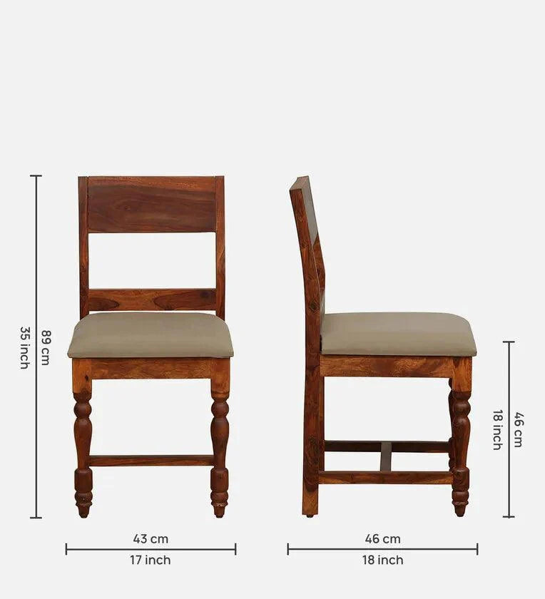 Sheesham Wood 6 Seater Dining Set In Honey Oak Finish With Cushioned Bench
