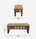 Sheesham Wood 6 Seater Dining Set In Honey Oak Finish With Cushioned Bench
