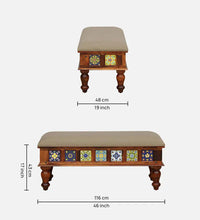 Sheesham Wood 6 Seater Dining Set In Honey Oak Finish With Cushioned Bench