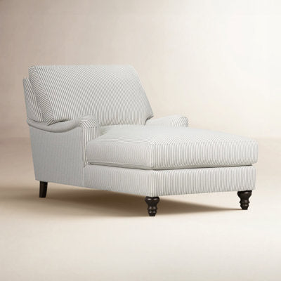 Luxury Arts Walters Upholstered Chaise Lounge with Recessed Arms
