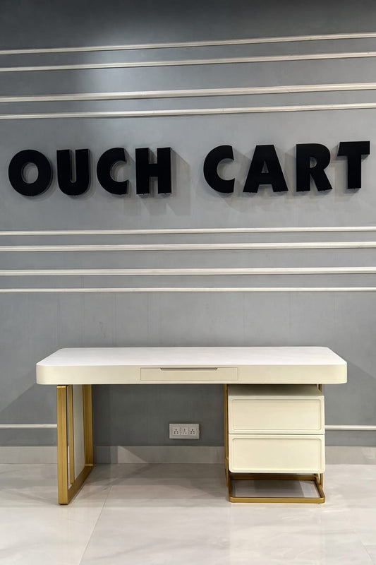Stone Office Executive Desk with Storage for Computer