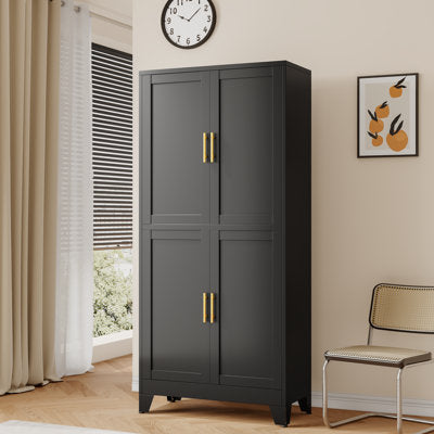 74.8'' Tall Storage Cabinet With 4 Doors And Adjustable Shelves For Multiple Uses - Adjustable Shelves