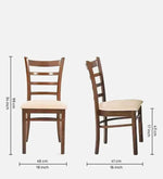 Solid Wood 4 Seater Dining Set in Brown Colour