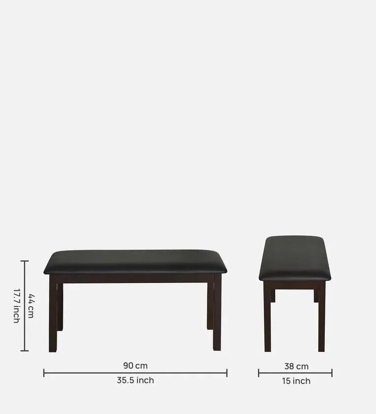 4 Seater with Bench Dining Set in Dark Cappucino Colour