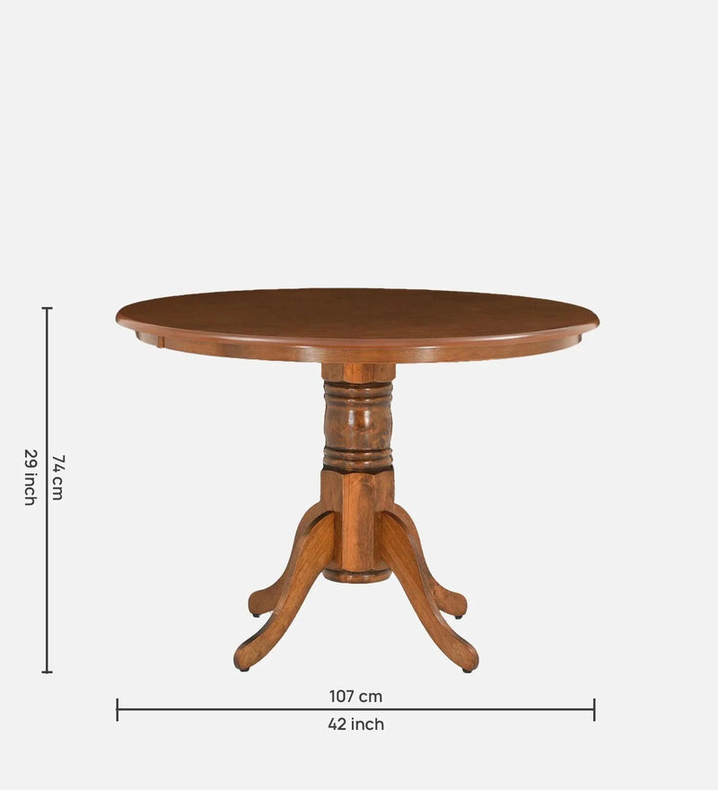 Solid Wood 4 Seater Dining Set in Brown Colour