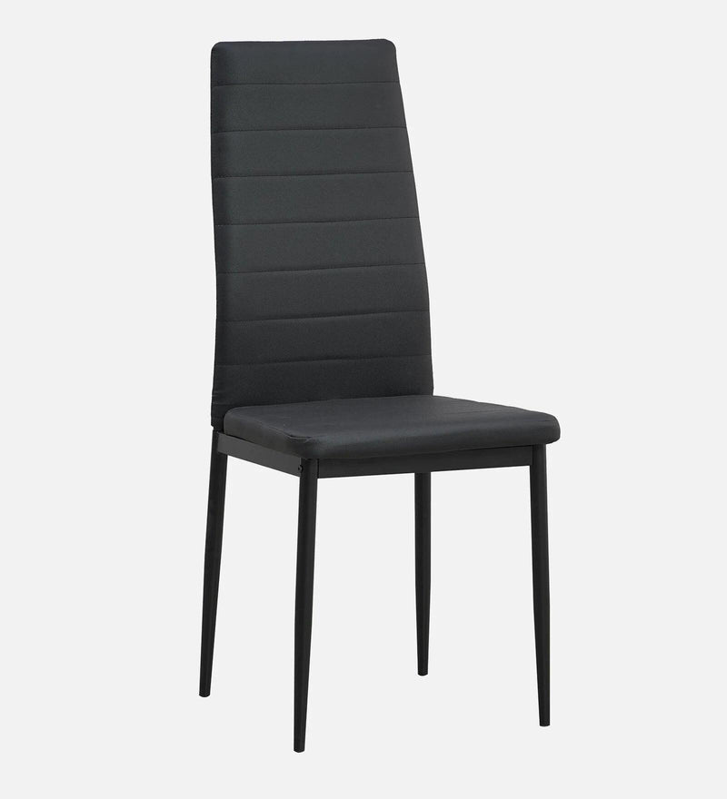Glass 4 Seater Dining Set in Black Colour