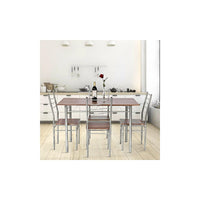 5 Piece Dining Table Set Wood Metal