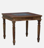 Sheesham Wood 4 Seater Dining Set In Rustic Teak Finish