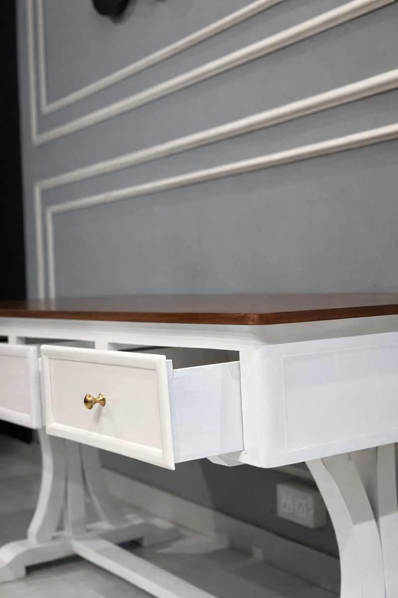 Modern Wooden Office Table with 3 Storage Drawers | Home Office & Study Desk