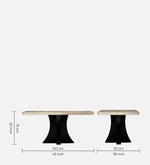 Marble 6 Seater Dining Set in White & Beige Colour