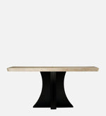 Marble 6 Seater Dining Set in White & Beige Colour