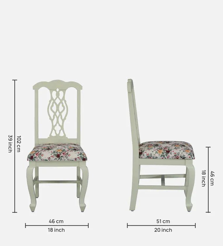 Solid Wood 4 Seater Dining Set In Tulip Finish
