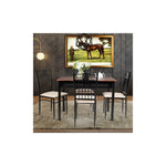 5 Piece Dining Set Wood Metal Table and Chairs Kitchen Furniture