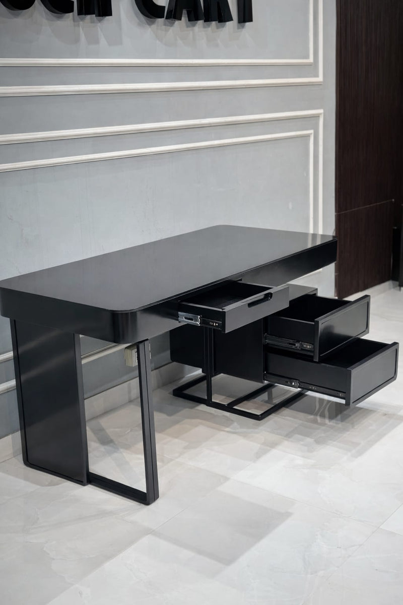 Modern Office Study Table with Storage Drawers | Minimalist Work Desk for Home & Office