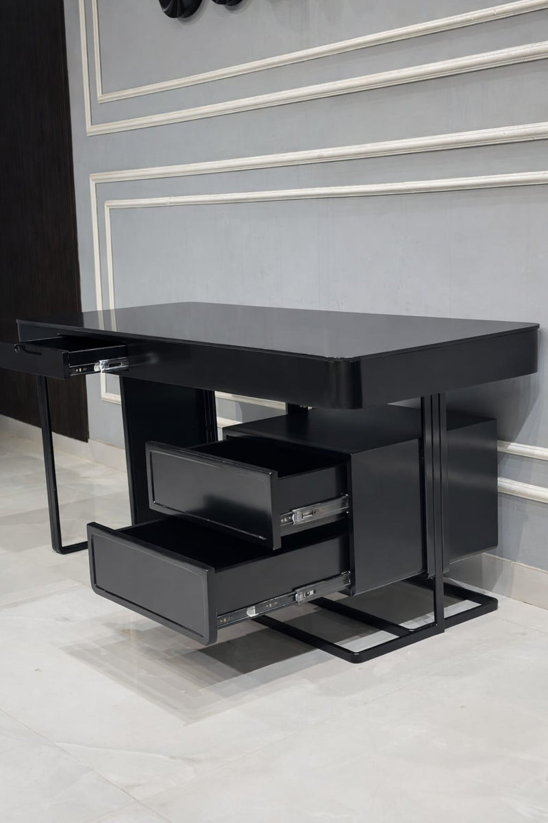 Modern Office Study Table with Storage Drawers | Minimalist Work Desk for Home & Office
