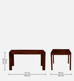 Sheesham Wood 6 Seater Dining Set In Honey Oak Finish With Bench