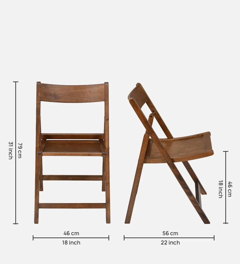 Carven Foaldable 4 Seater Dining Set In Walnut Finish
