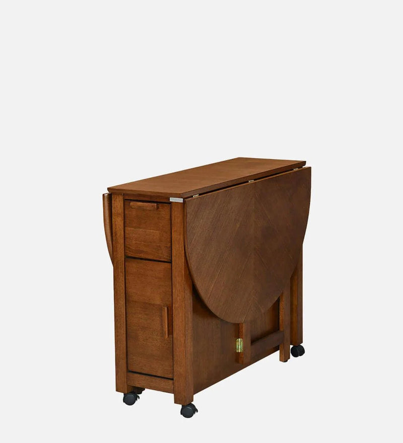 Carven Foaldable 4 Seater Dining Set In Walnut Finish
