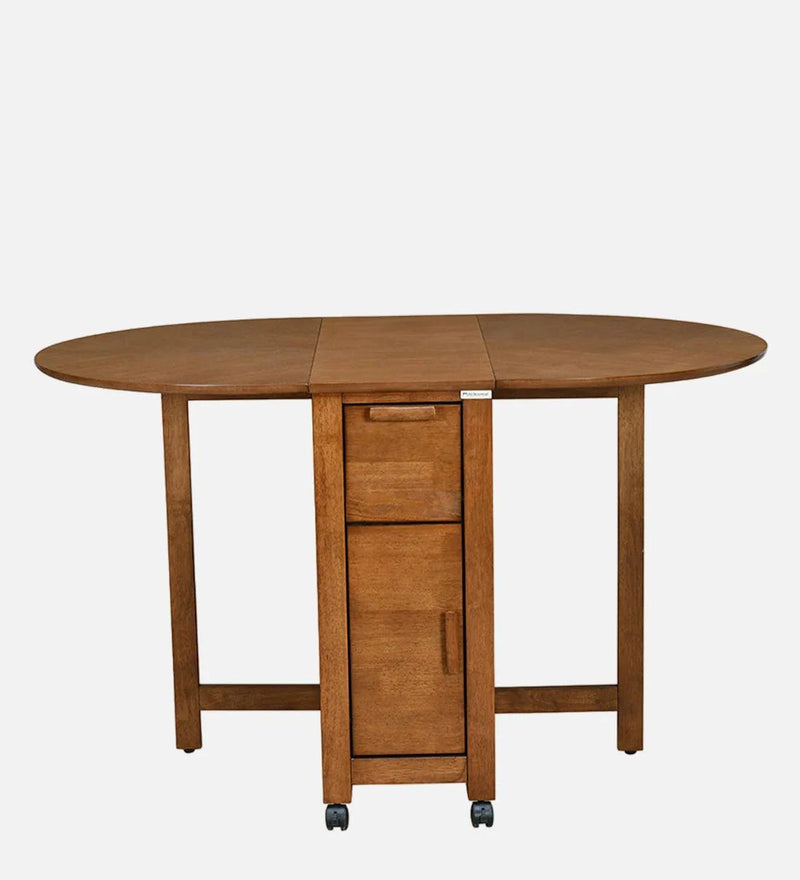 Carven Foaldable 4 Seater Dining Set In Walnut Finish