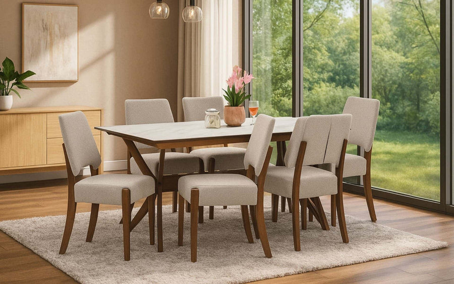 Chicago American 6 Seater Dining Table Set