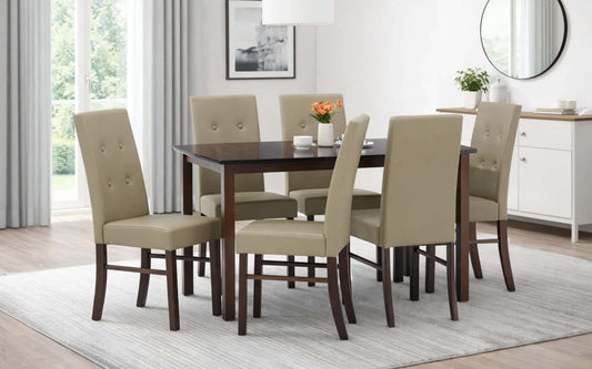 Elite Wooden 6 Seater Dining Table Set - front view