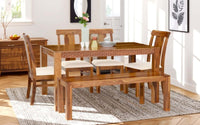 Terence Wooden 6 Seater Dining Table Set