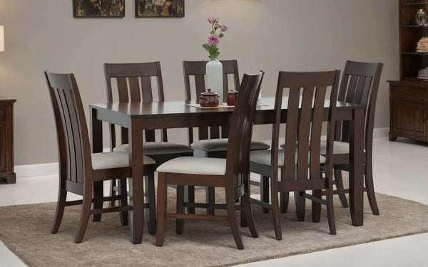 Muar Malaysian Wooden 6 Seater Dining Table Set