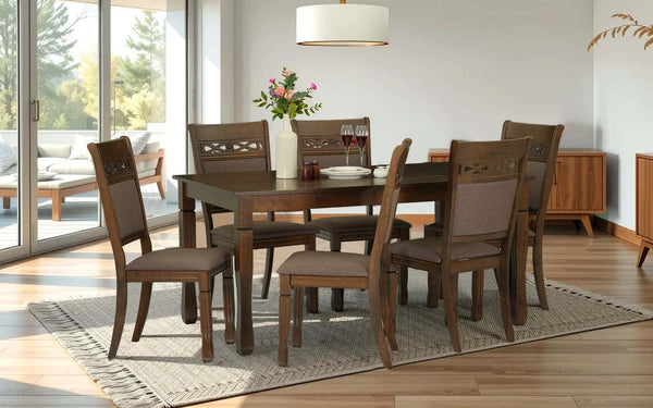 Johor Malaysian Wooden 6 Seater Dining Table Set