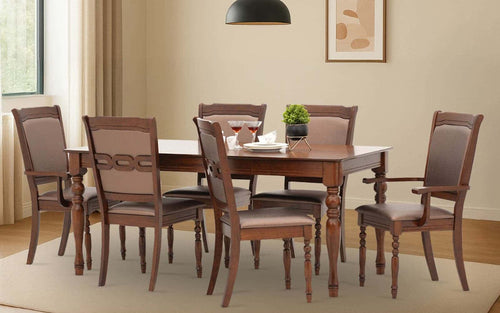 Austin American Wooden 6 Seater Dining Table Set