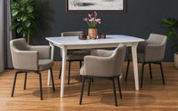 Genting Glass 4 Seater Dining Table Set with Chairs