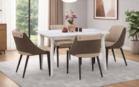 Genting Glass 4 Seater Dining Table Set with Chairs