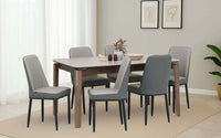 Muar Sintered Top 6 Seater Dining Table Set with Chairs