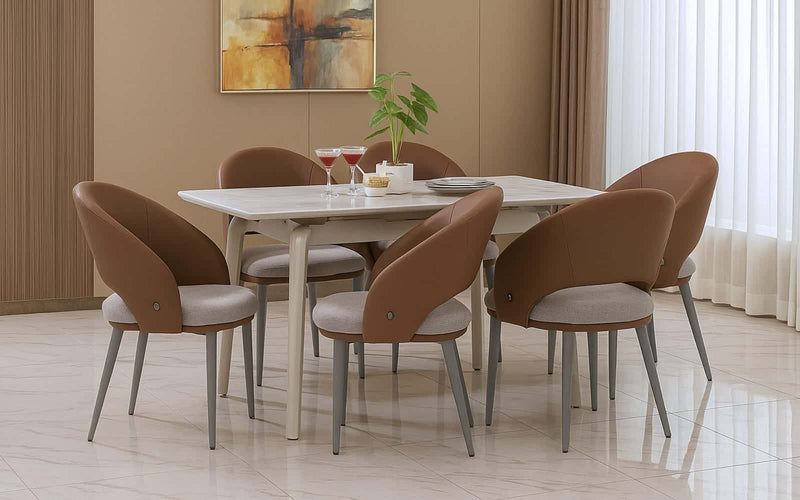 Johor Glass Extendable 4 Seater Dining Table Set with Chairs