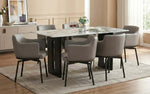 Seattle 5D Natural Stone 6 Seater Dining Table Set with Chairs