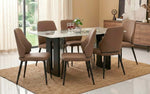 Seattle 5D Natural Stone 6 Seater Dining Table Set with Chairs
