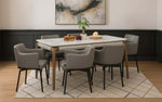 Verona 5D Natural Stone 6 Seater Dining Table Set with Chairs