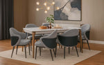 Verona 5D Natural Stone 6 Seater Dining Table Set with Chairs