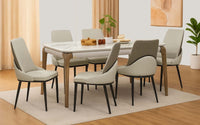 Verona 5D Natural Stone 6 Seater Dining Table Set with Chairs