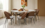Verona 5D Natural Stone 6 Seater Dining Table Set with Chairs