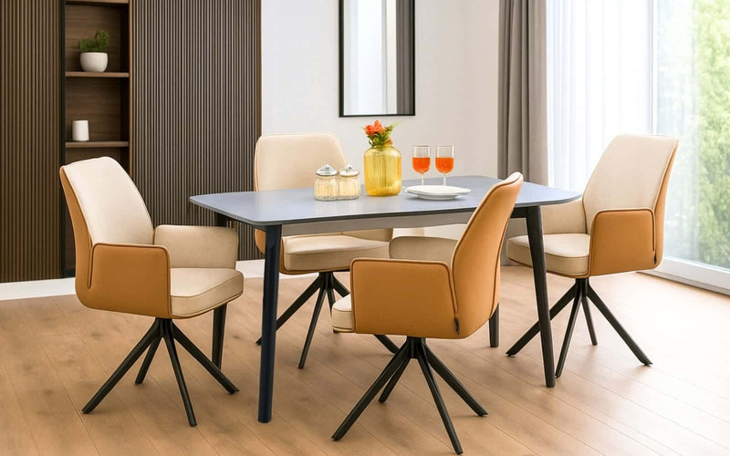 Penang Sintered Top 4 Seater Dining Table Set with Chairs