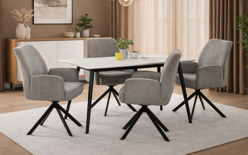 Sepang Sintered Top 4 Seater Dining Table Set with Chairs
